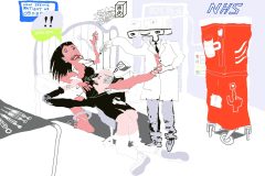 Munt examines a patient